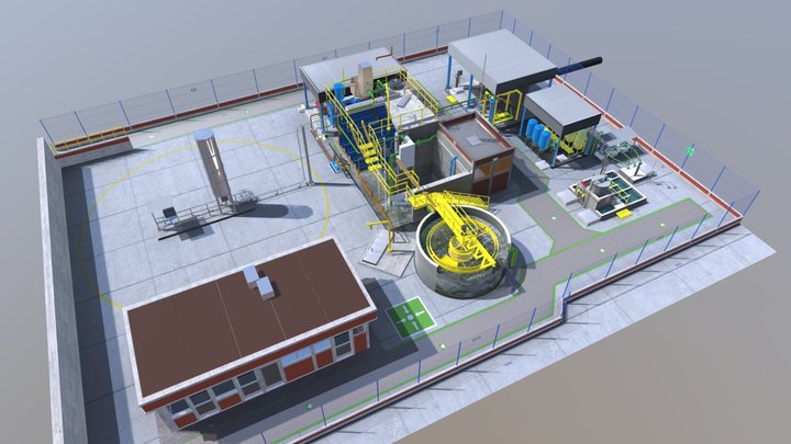 Planta Tratamiento Aguas Residuales FES Acatlán 3D Model