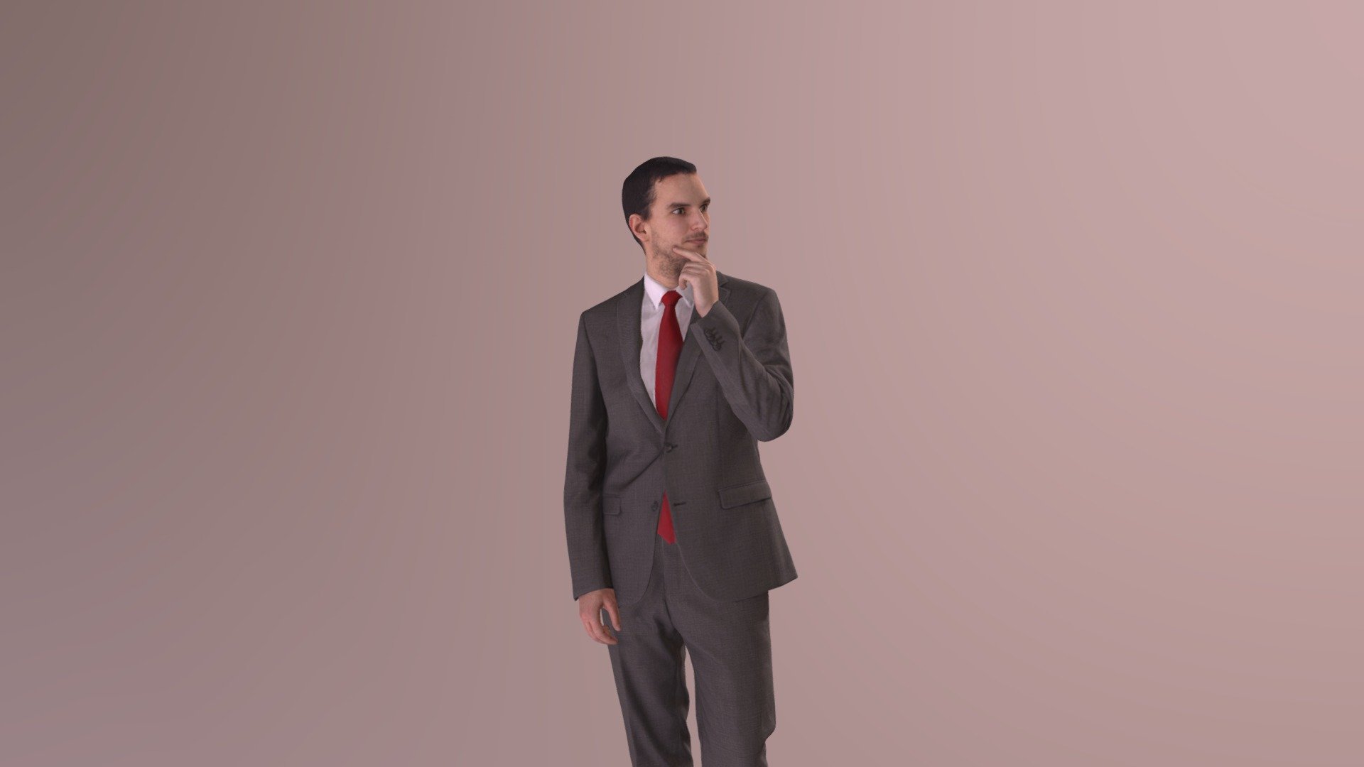 Business Man Standing Listening Jack Thinker