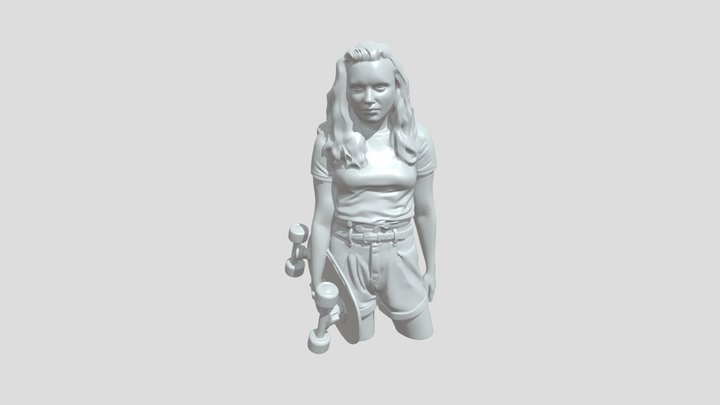 Max from Stranger Things with a skateboard 3D Model