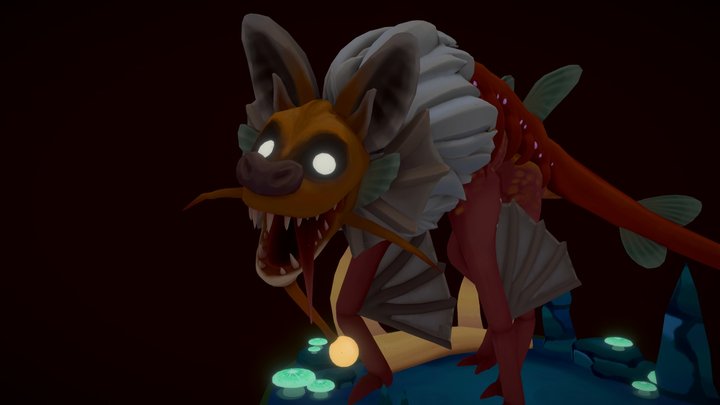 Long-eared maned dragonwolf (second pose) 3D Model