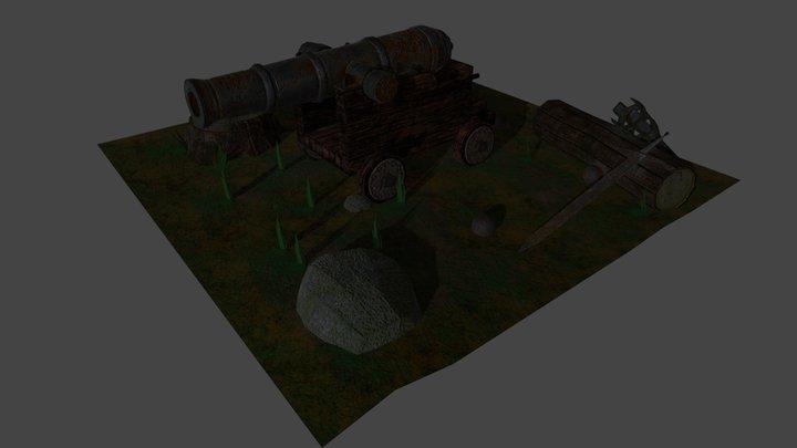 Cannon Enviornment textured 3D Model