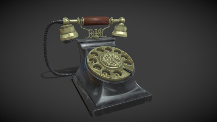 Game Ready Antique Phone 3D Model
