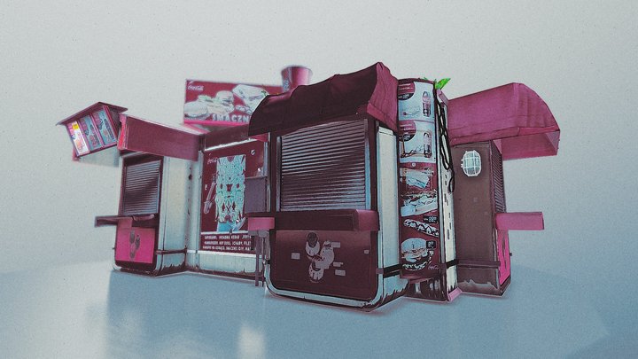 90s fast-food stand, Łódź, Poland 3D Model