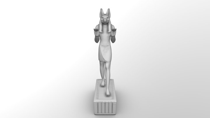 Anubis statue with raised hands 3D Model