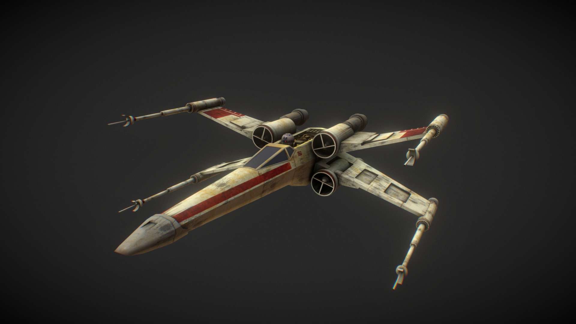 3D model X-wing - This is a 3D model of the X-wing. The 3D model is about a space shuttle in the sky.