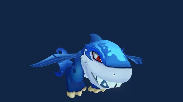 Dungeon Defenders2 Shark Dragon 3D Model