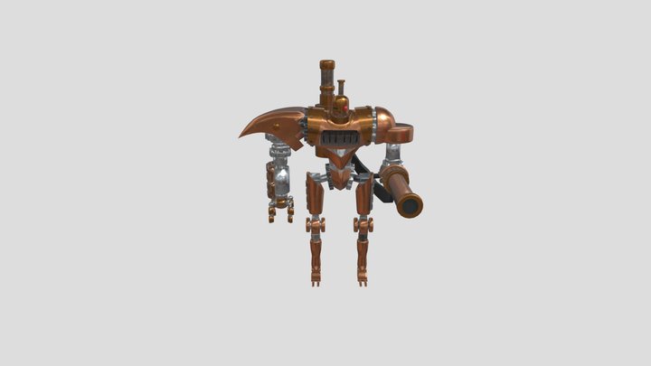 Steampunk High Poly Robot 3D Model