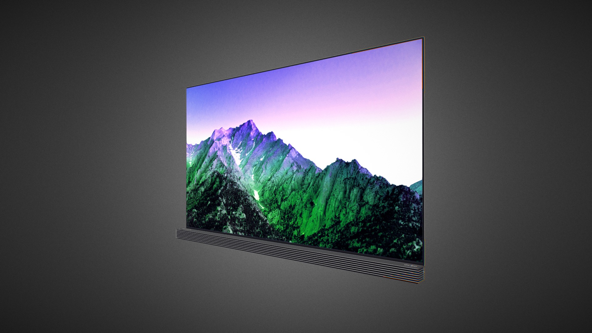 3D model LG OLED TV Signature 65 for Element 3D - This is a 3D model of the LG OLED TV Signature 65 for Element 3D. The 3D model is about a computer screen with a mountain.