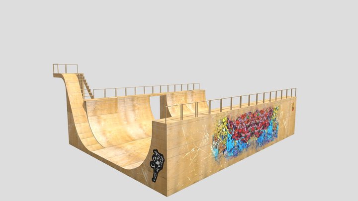 Tony Hawk Skate Ramp w/texture 3D Model