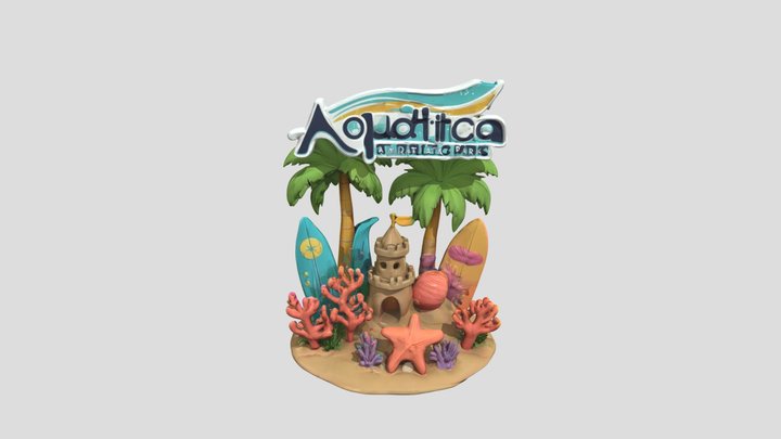 Aquatic Theme Illustration 3D Model