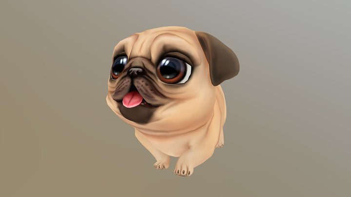 Pug Animated 3D Model