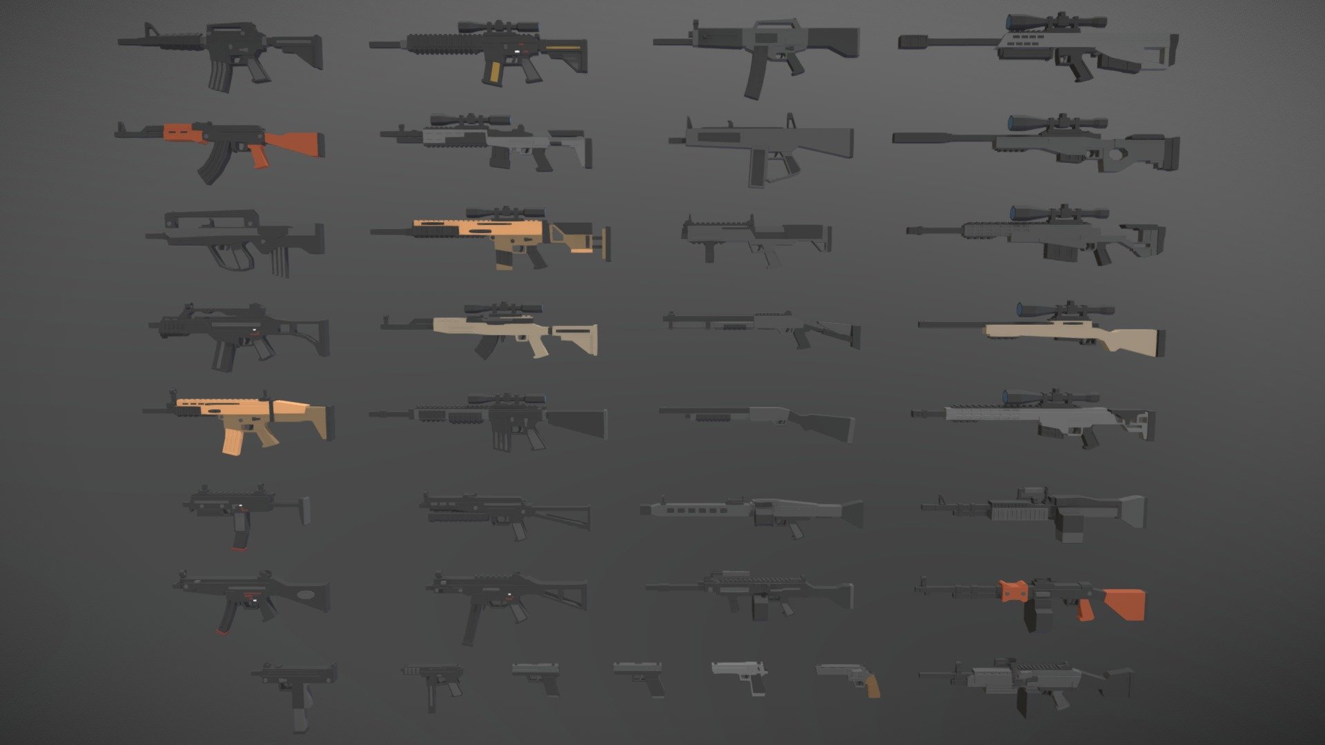 LOW-POLY MODERN WEAPON PACK - 3D model by CastleBravo (@BravoCastle ...