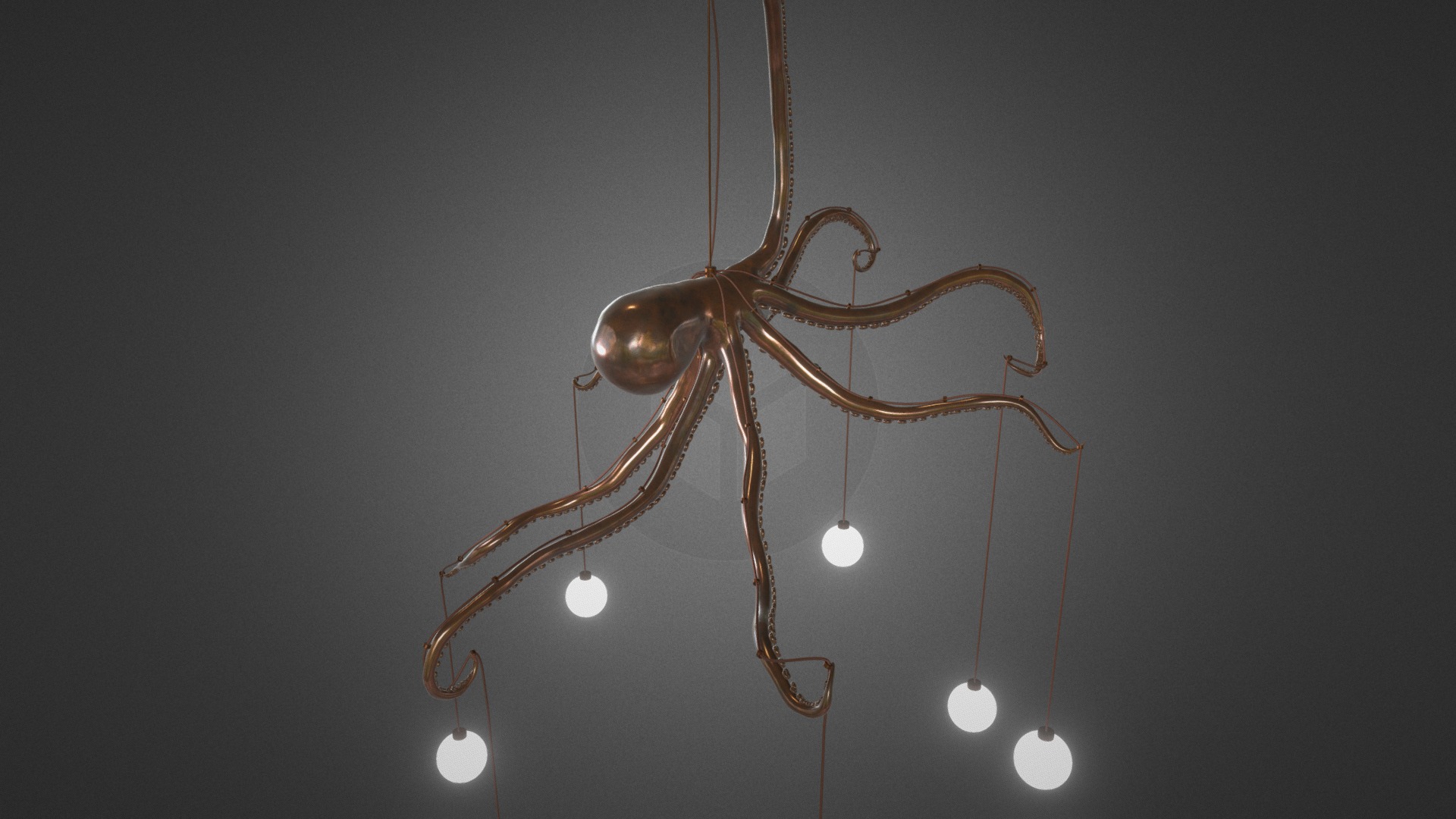 3D model Octopus Chandelier - This is a 3D model of the Octopus Chandelier. The 3D model is about a light fixture from a ceiling.
