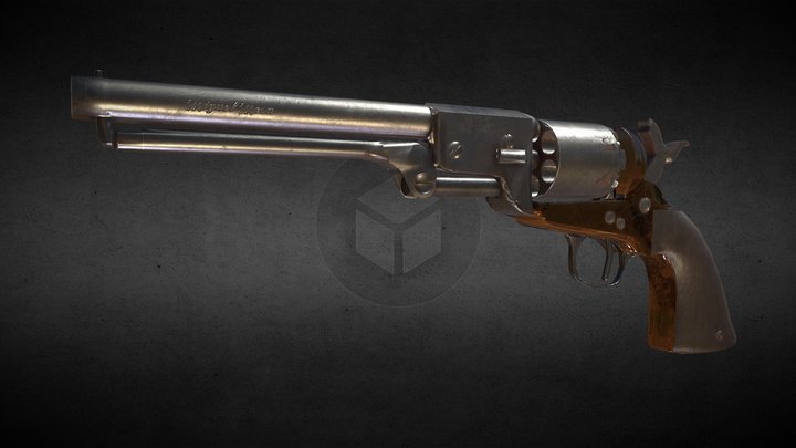 Antique Revolver 3D Model