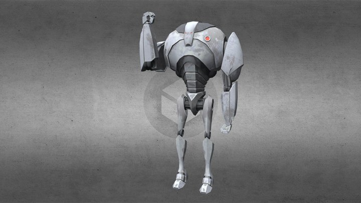 Super Battle Droid B2 Animated (Training) 3D Model