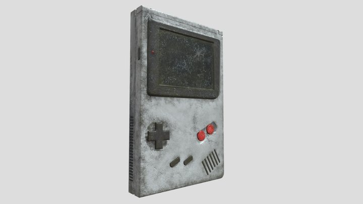 EthanFaleni_GAT240_HardSurface_Broken_Gameboy 3D Model