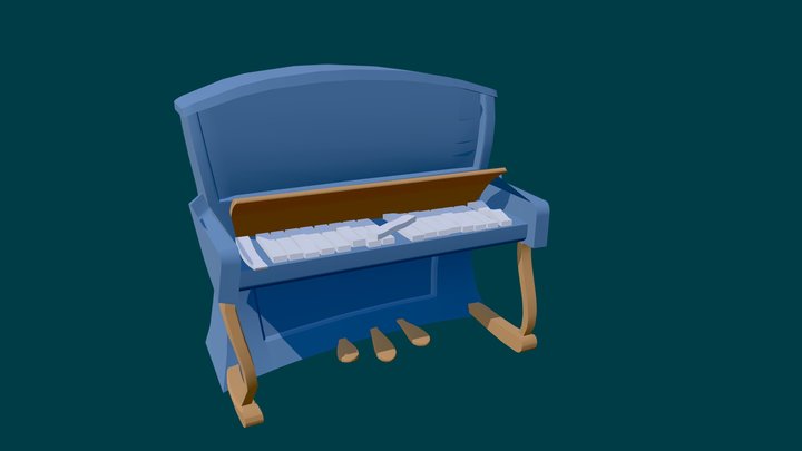 Cartoon Piano 3D Model