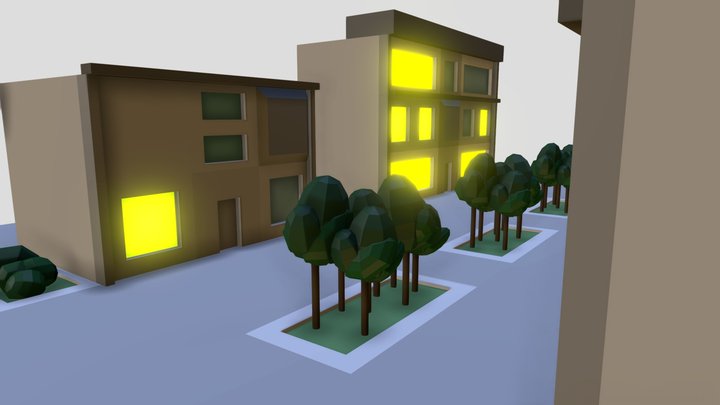 Mini Low-Poly City 3D Model