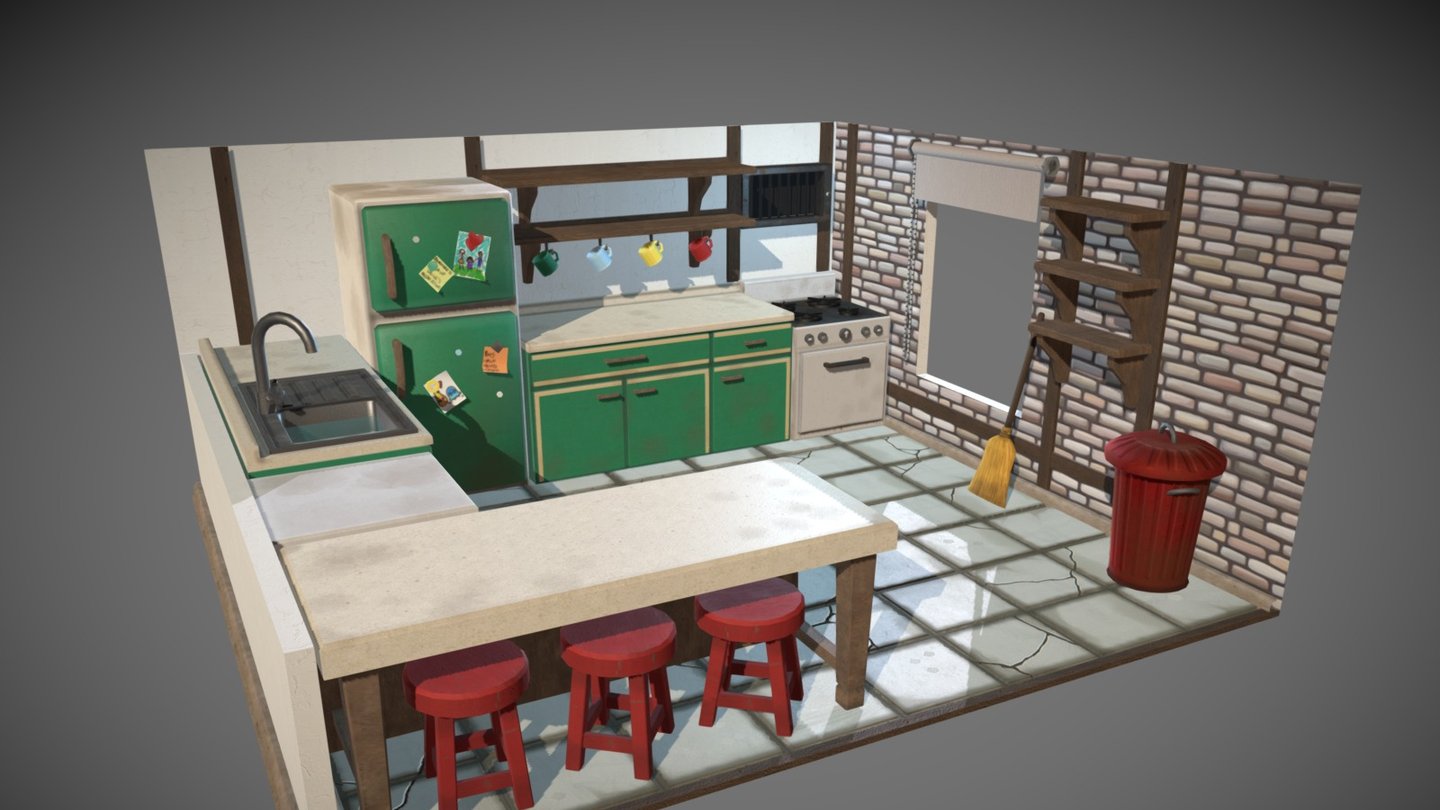 Kitchen Diorama 3D model by amberjamieson [a1006cf] Sketchfab