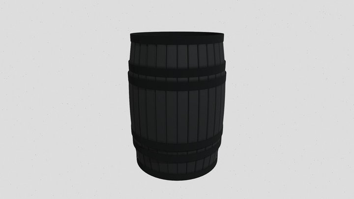 Wooden Barrel 3D Model