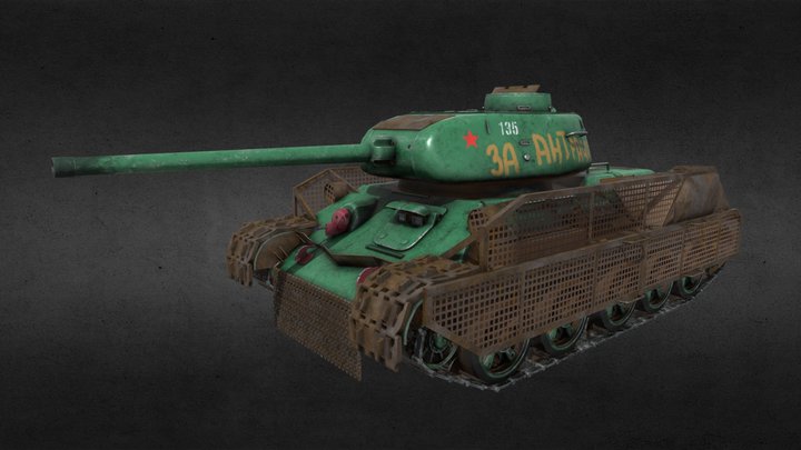 Soviet Medium Tank T-34-85 (S-53) 3D Model