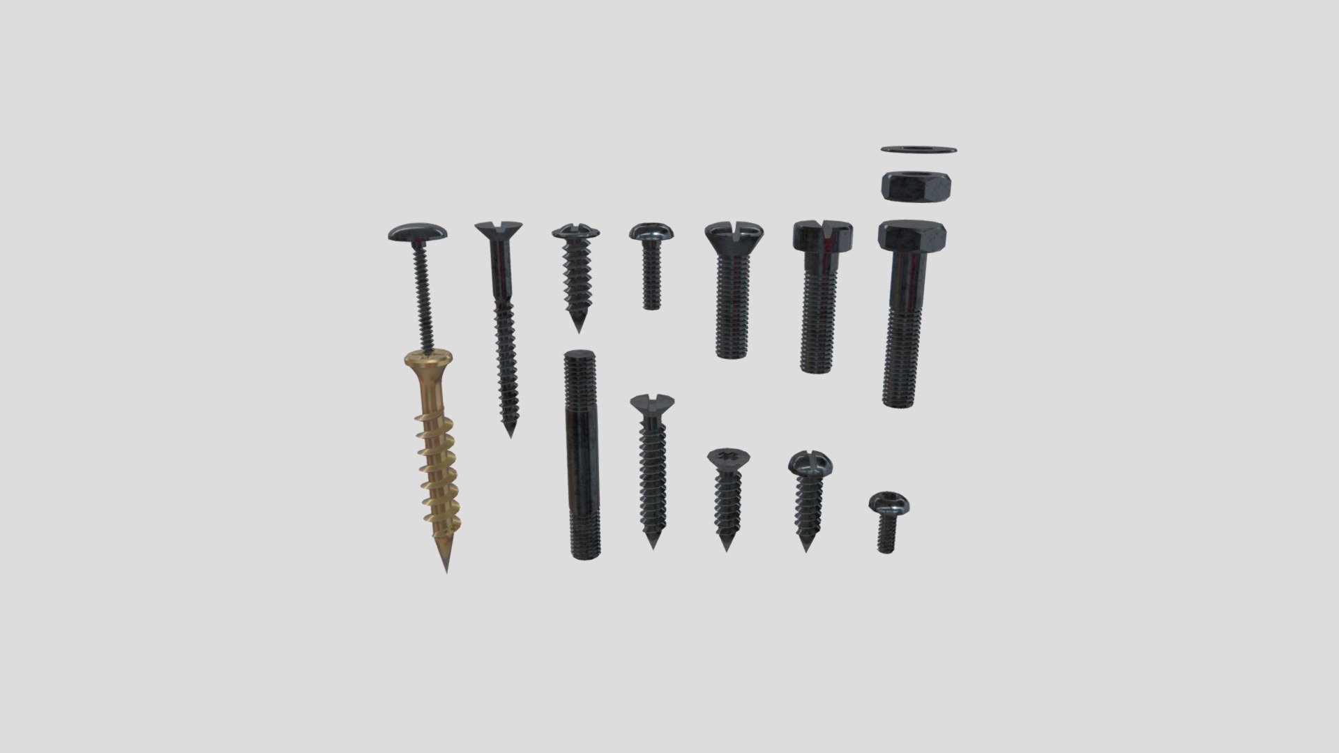 001_ Mechanical Details_ Screws Set - Download Free 3D model by ...