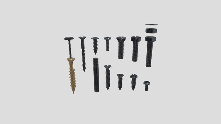 001_ Mechanical Details_ Screws Set 3D Model
