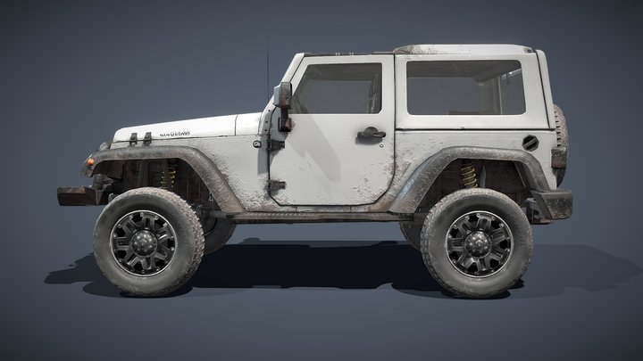 Grey Jeep 3D Model