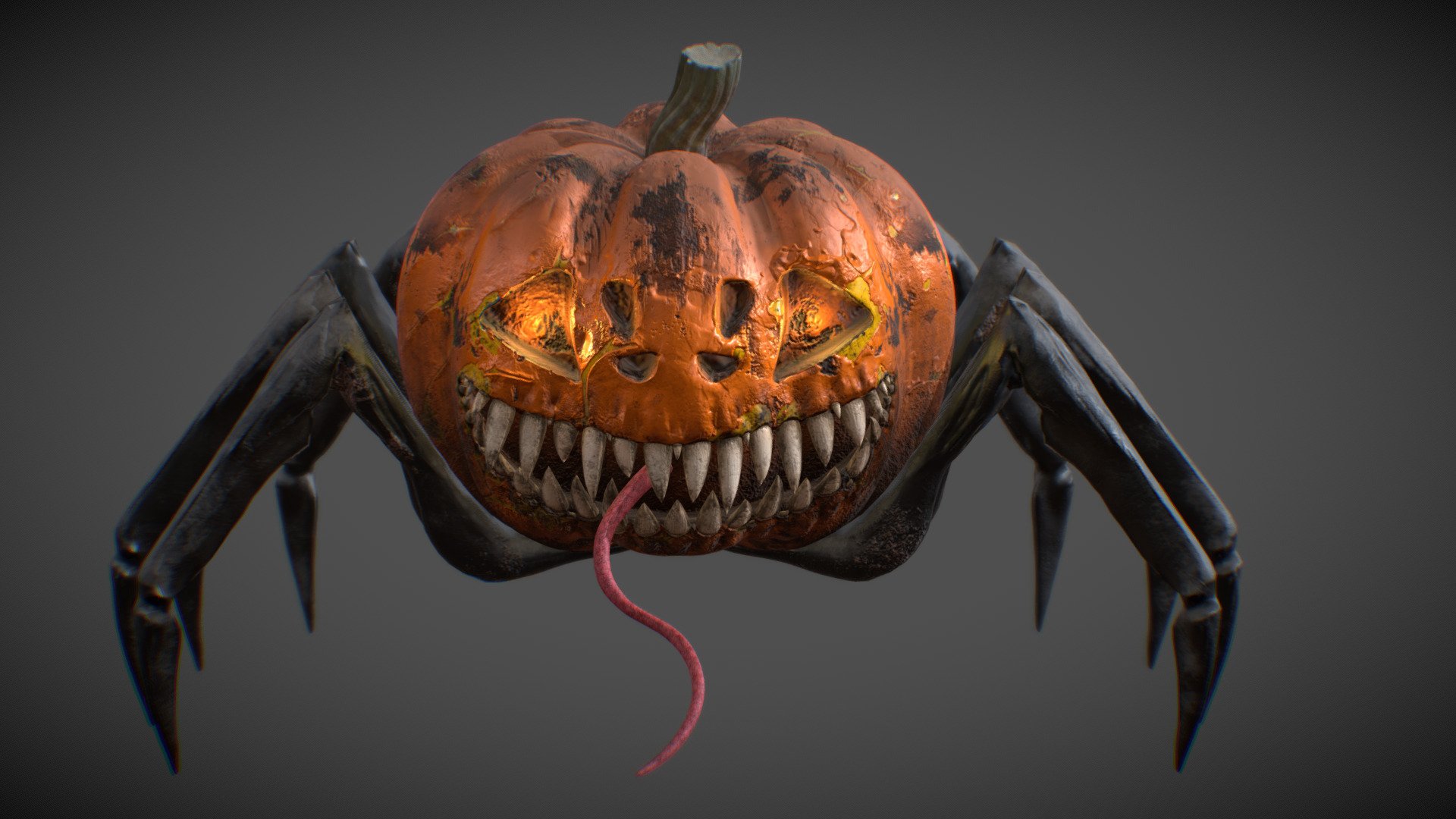 Halloween Spider Pumpkin Download Free 3D Model By GloomDelusion   5ae28b8551364342a72e83fd6eac8a05 