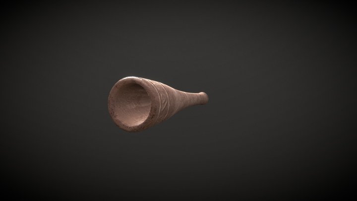 Prehispanic ceramic trumpet 3D Model