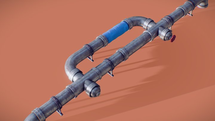 Old Industrial Pipe Pack (PBR) 3D Model