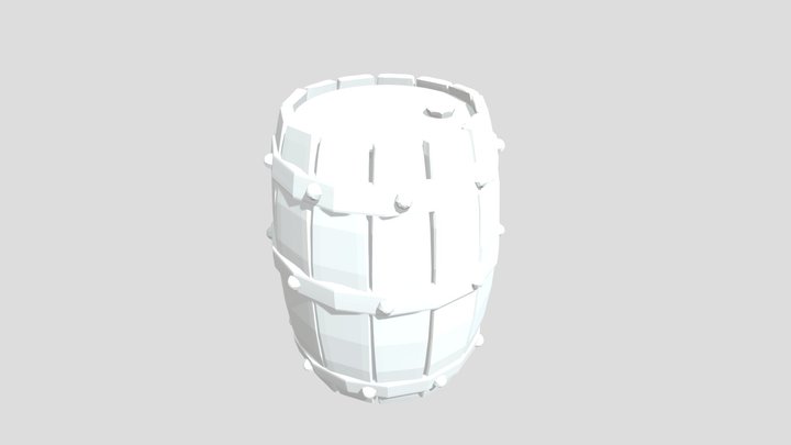 Wooden Barrel 3D Model