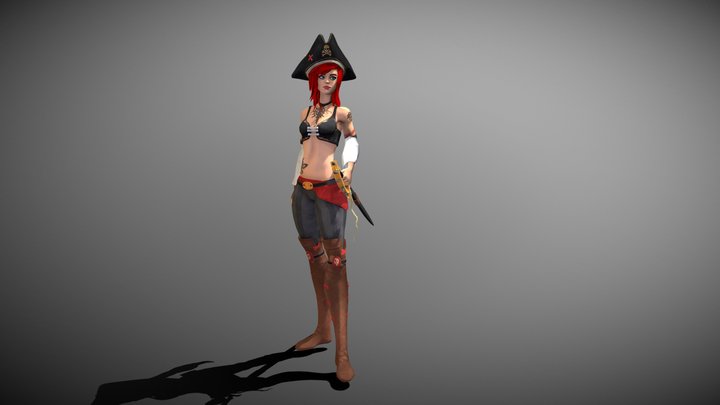 Pirate Girl 3D Model