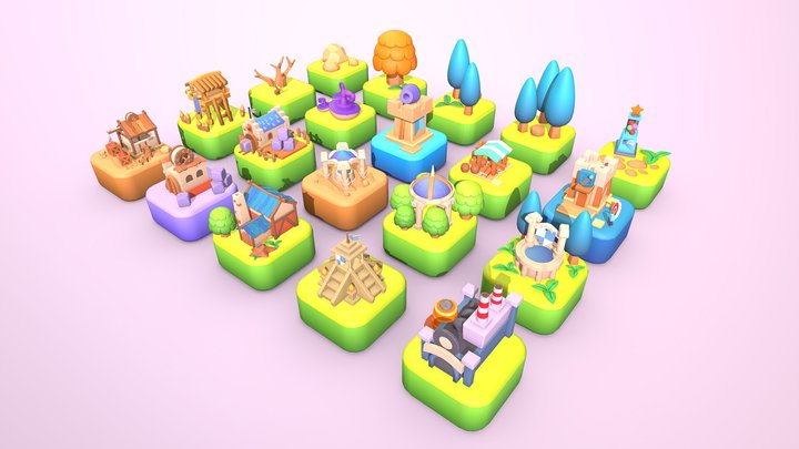 Low Poly Game Assets 3D Model