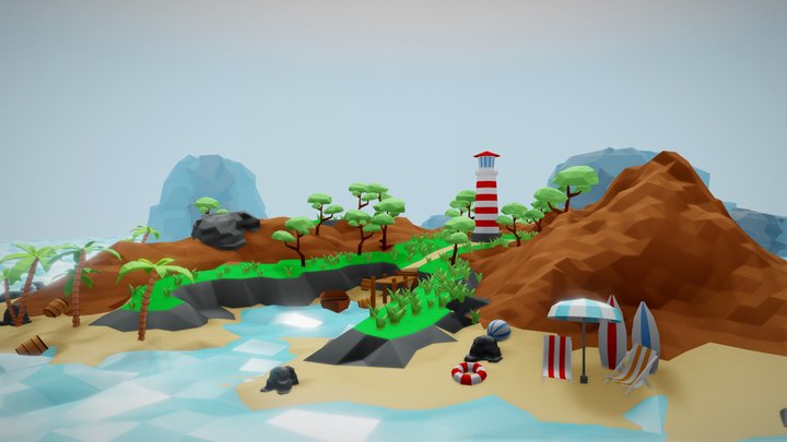 LowPoly Island 3D Model