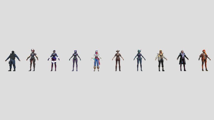 Free Fire 10 Characters Pt.1 3D Model