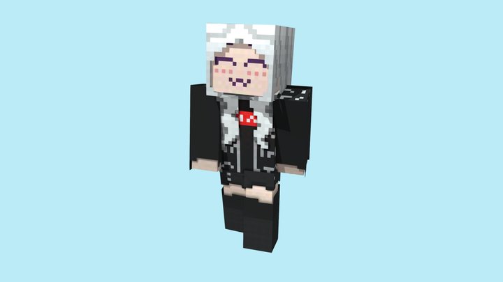 White haired girl 3D Model