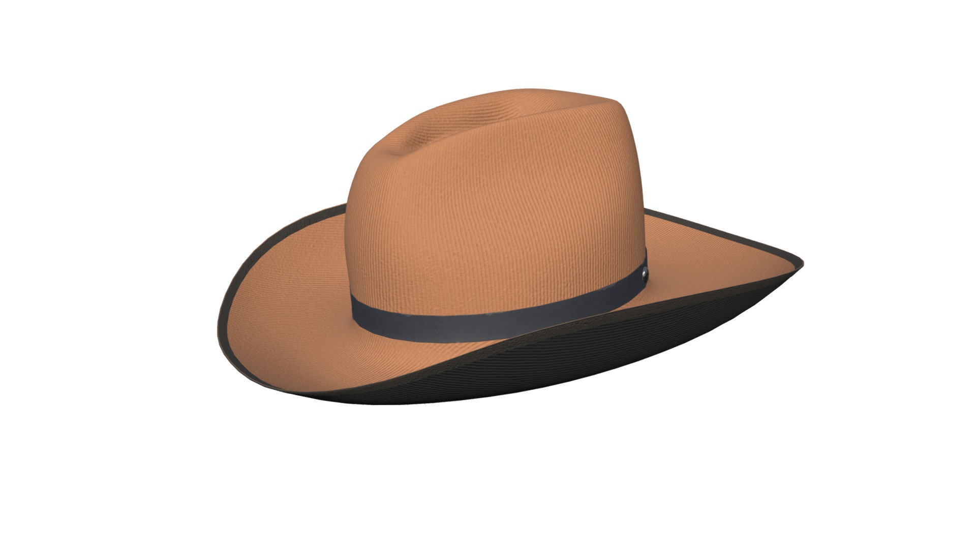 3D model Сowboy hat model - This is a 3D model of the Сowboy hat model. The 3D model is about a brown hat with a black band.