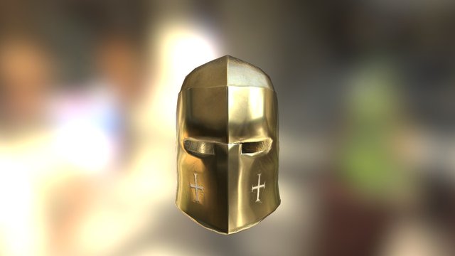 Golden Medieval Helmet mk1 3D Model