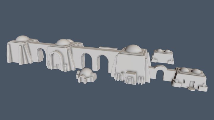 Desert Buildings 001 3D Model