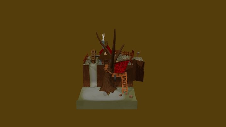 Stylized Mill House 3D Model