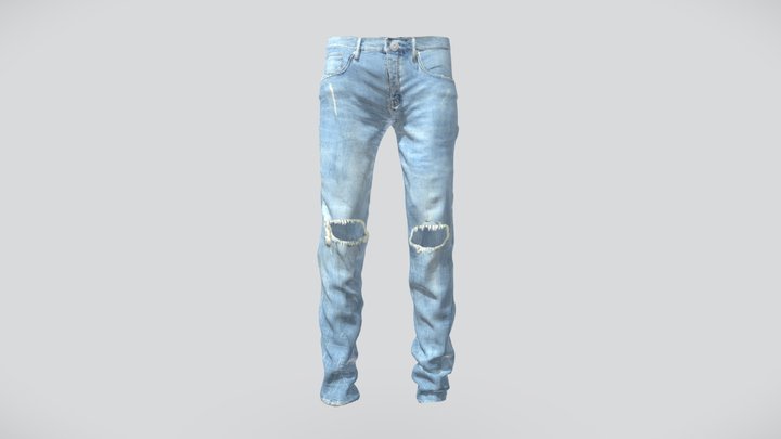 Purple Brand Jeans Light Indigo Blowout 3D Model
