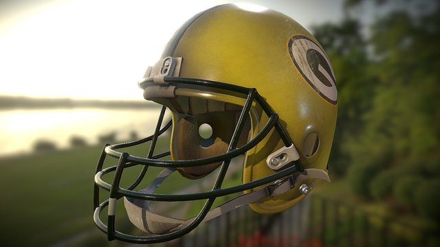 Football Helmet ( Green Bay Packers ) 3D Model