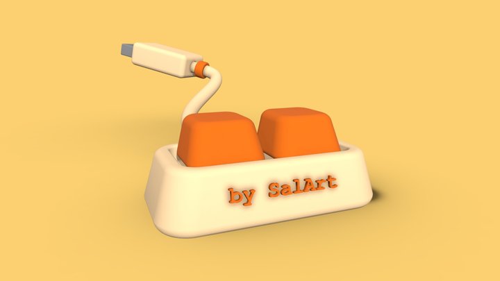 Retro Keyboard 3D Model