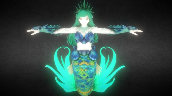 Mermaid Waifu 3D Model