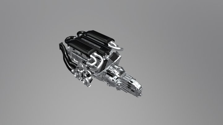 bugatti chiron engine texture 3D Model