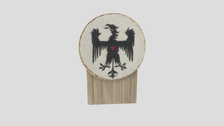 Archery target with heraldic eagle design 3D Model
