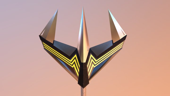 Sci-Fi Trident 3D Model