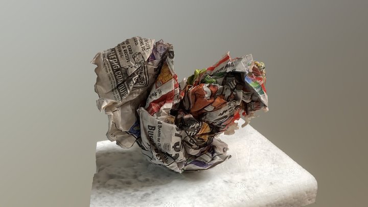 Newspaper ball (High Res) 3D Model