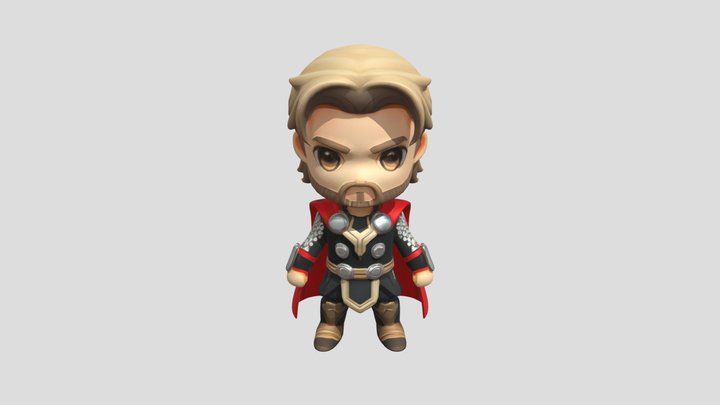 cartoon superhero character figurine 3D Model